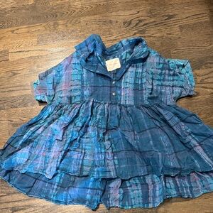 Lucky Brand Plaid Blouse in Blue and Purple